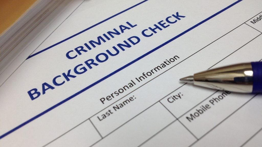 application with criminal background check header
