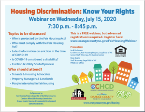 2020 07 17 fair housing project know your rights webinar flyer. click to register