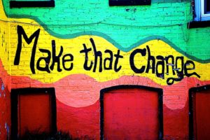"Make That Change" Mural. Photography by Bernard Kleina.